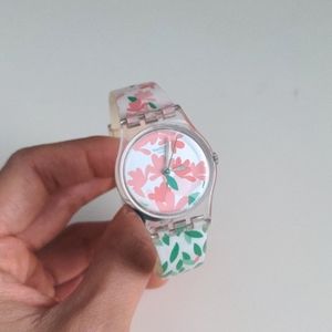 Swatch woman's ladies watch flower design